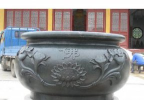水缸寺庙铜雕-石雕鱼盆