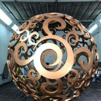 不锈钢金属镂空球造型雕塑