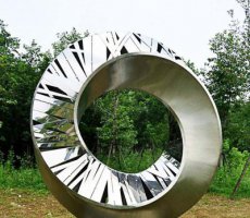 公园不锈钢抽象圆环雕塑
