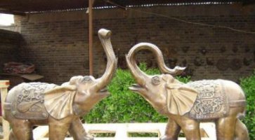 铜雕吉祥小象公园动物雕塑