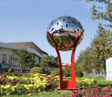 广场不锈钢创意镂空球景观雕塑