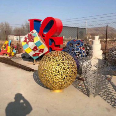 不锈钢铁艺镂空球装饰雕塑