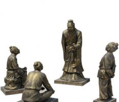 校园孔子讲学铜雕塑