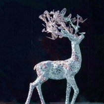 不锈钢镂空鹿摆件雕塑