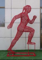 户外不锈钢织网镂空人物雕塑