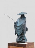 姜太公钓鱼古代名人铜雕