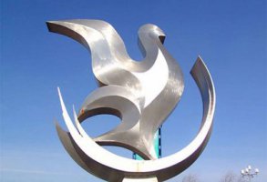 不锈钢广场大型抽象鸽子雕塑