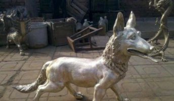 公园铸铜小狗动物铜雕