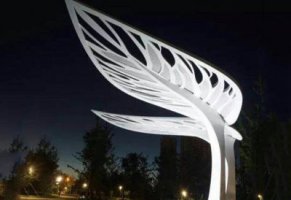 不锈钢大型抽象树叶雕塑