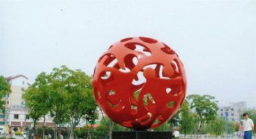 广场不锈钢镂空球景观雕塑