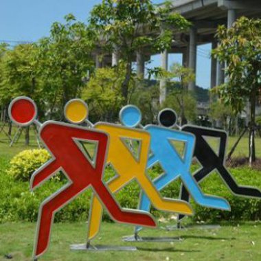 不锈钢公园奔跑抽象人物雕塑