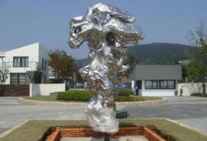 不锈钢抽象太湖石雕塑