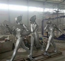 不锈钢抽象公园运动人物雕塑