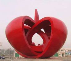 不锈钢抽象苹果广场景观雕塑