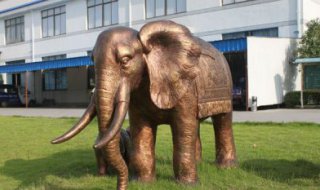 草地大象铜雕-青石石雕大象蝙蝠鱼盆