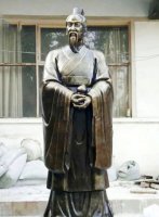 中国古代名医扁鹊铸铜雕像半身像