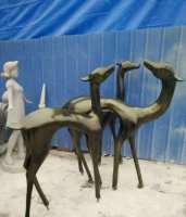 抽象鹿铜雕-广场云雕塑