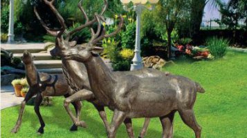 铜雕鹿公园动物雕塑