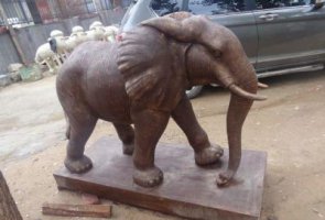企业大象铜雕-商场前大象雕塑