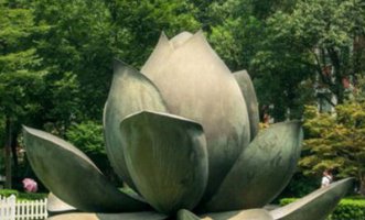 不锈钢莲花公园景观雕塑