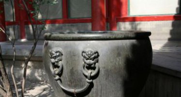 仿古水缸铜雕-石雕鱼盆养鱼