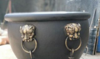 铜雕故宫水缸-青石石雕大象蝙蝠鱼盆