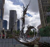 不锈钢抽象艺术海浪雕塑