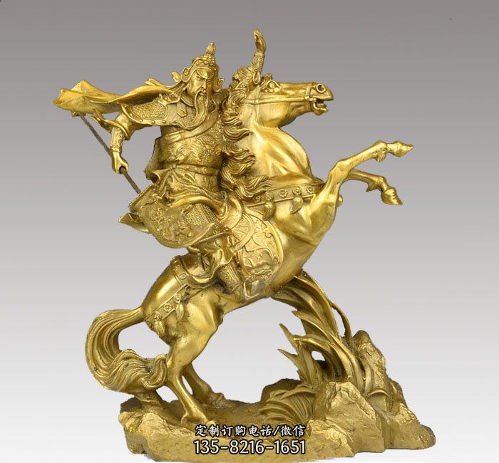 铸铜骑马关公-小关公雕像