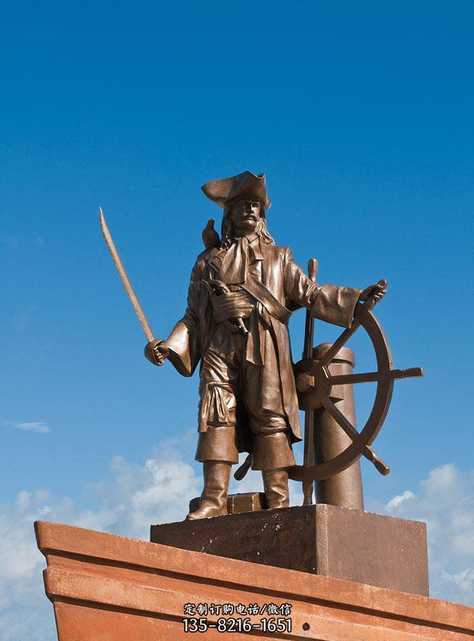 海盗西方人物铜雕