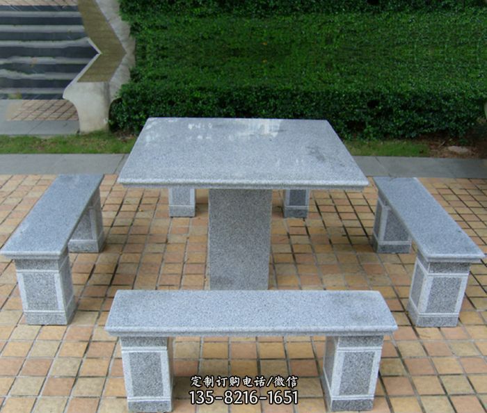 大理石方形桌凳石雕图片