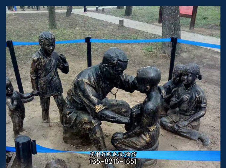 公园铜雕看病医生人物雕塑