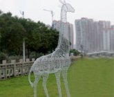 不锈钢城市长颈鹿雕塑