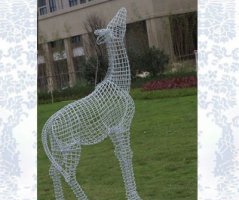 镂空长颈鹿不锈钢雕塑