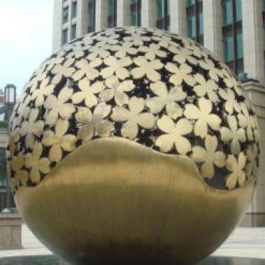 不锈钢球形广场雕塑