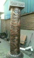 广场龙柱铜雕-中国龙柱雕塑
