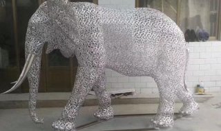 不锈钢园林大象雕塑