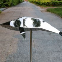 不锈钢抽象海豚雕塑112