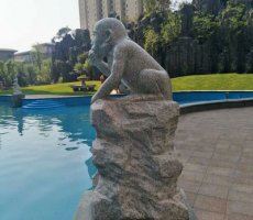 十二生肖猴子公园动物石雕 
