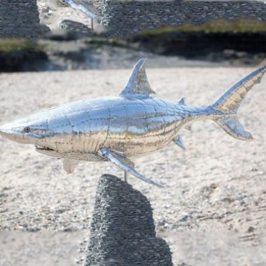 不锈钢海洋公园鲨鱼动物雕塑