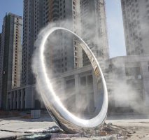 不锈钢广场大型圆环雕塑
