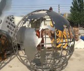不锈钢镂空地球仪雕塑