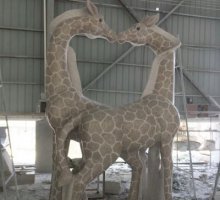 大理石公园长颈鹿雕塑