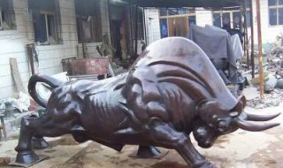 动物牛铜雕塑-曲阳石雕赑屃摆件-公园广场文化动物雕塑