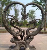 铜雕抽象龙-火箭残骸高浮雕纪念帀