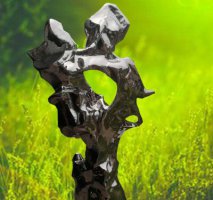 不锈钢镜面艺术抽象太湖石雕塑