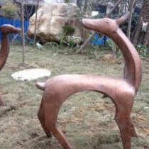 公园抽象小鹿动物铜雕