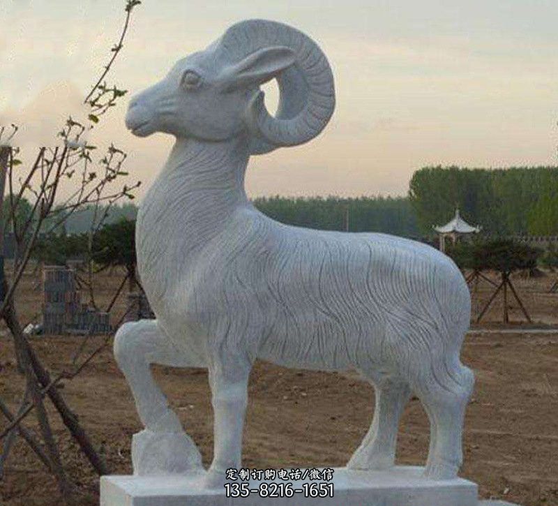 石雕山羊公园动物雕塑图片