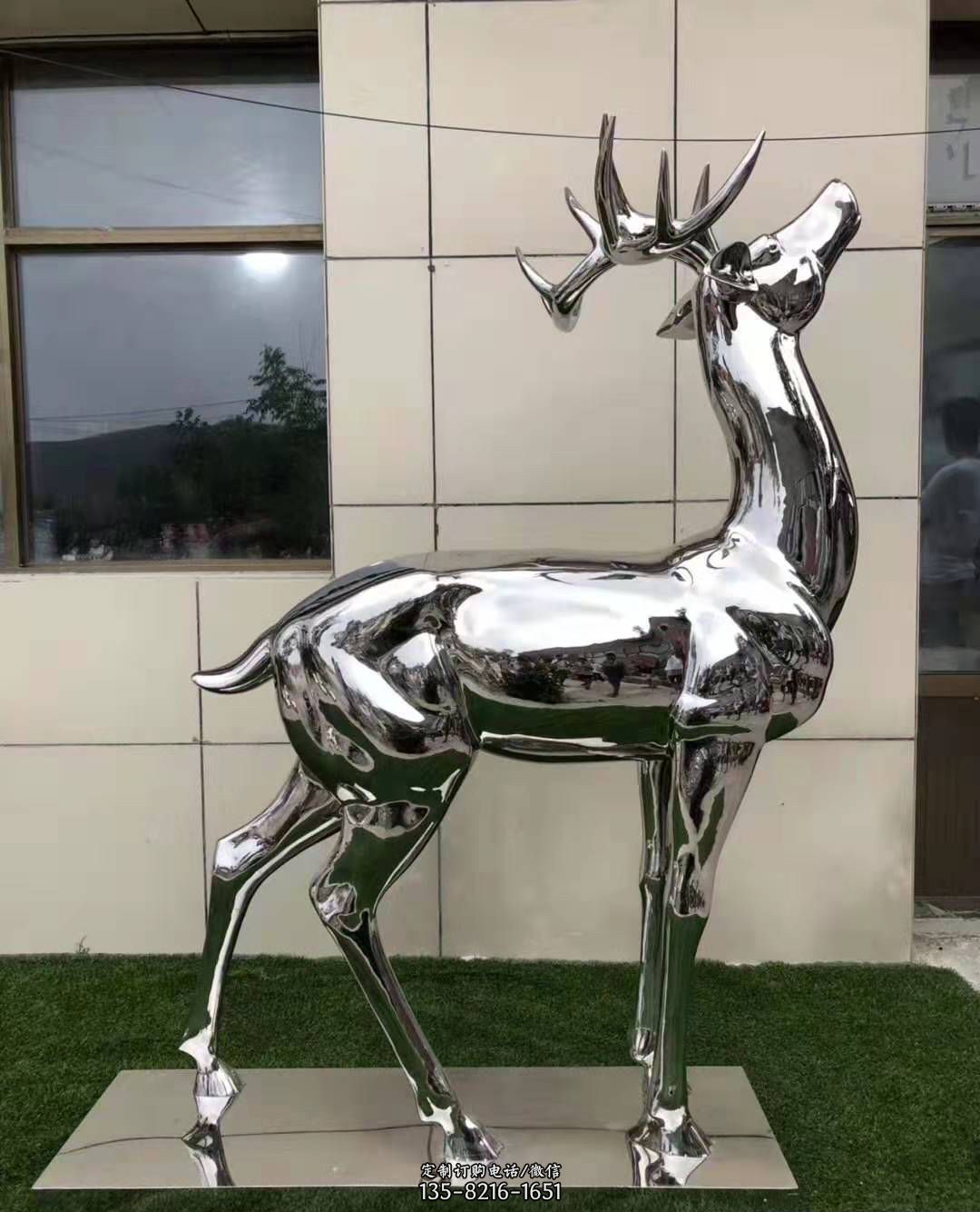 公园不锈钢动物梅花鹿雕塑