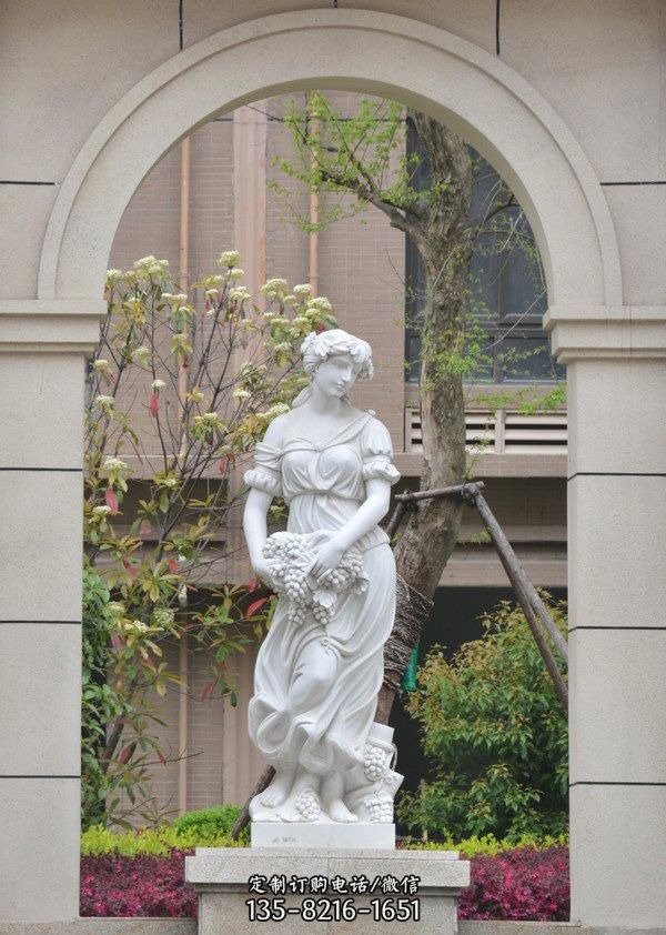 汉白玉西方美女雕塑图片