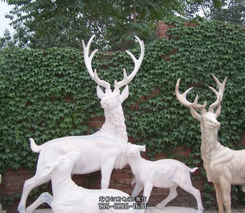 羚羊石雕动物雕塑图片